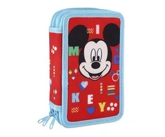 Trigubas penalas Mickey Mouse 43 Dalys Raudona (12 x 19,5 x 6,5 cm)