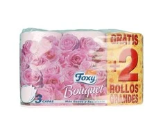 "Foxy Bouquet" spalvotas tualetinis popierius 3 sluoksniai 4 + 2 ritinėliai