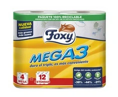 Foxy Mega3 Triple Tualetinis Popierius 4 ritinėliai
