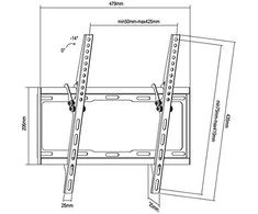 Laikiklis Equip Wandhalterung 32"-55"/1TFT neigbar 1Gelenk 35Kg sw retail