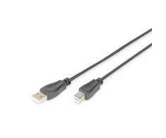 USB kabelis Digitus USB-A - USB-B 1 m Juodas (AK-300105-010-S)