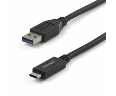 USB kabelis StarTech USB-A - USB-C 1 m Juodas (USB31AC1M)