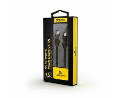 GEMBIRD CC-USB2-CMCM60-1.5M 60 W Type-C maitinimo PD įkrovimo duomenų kabelis 1.5m