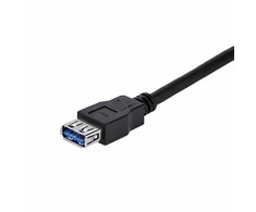 USB kabelis StarTech USB-A - USB-A 1 m Juodas (USB3SEXT1MBK)