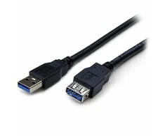 USB kabelis StarTech USB-A - USB-A 2 m Juodas (USB3SEXT2MBK)