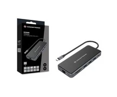 Carruzzo Conceptronic DONN15G knyginių kompiuterių dokas / jungčių replikatorius Vielinis USB 3.2 Gen 1 (3.1 Gen 1) Type-C Pilka