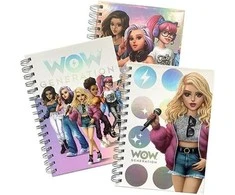 Kids Euroswan Vaikams skirtas „WoW Generation“ licencijavimo sąsiuvinis kietais viršeliais, A5 formato, 80 puslapių, WOW00001
