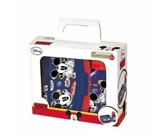 Mickey Mouse - Priešpiečių dėžutė rinkinys, 400ml vandens butelis, stalo įrankiai