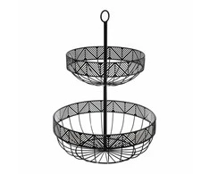 5five Simply Smart Fruit Plate FRISE Metal 2 Levels Juodas