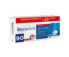 Steradent Triple-Acting Plus 60comp 30comp skirta dantų protezų valymui