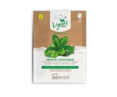 Aquarius IDC INSTITUTE Vegan lakštinė veido kaukė padeda kontroliuoti pigmentines dėmes ir subalansuoti veido odos spalvą su žolelių aliejumi Herbal Oil, 25 g