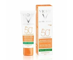 Vichy Capital Soleil Mattifying Protector 3 in 1 Spf50+ matinį efektą suteikianti kasdienė priemonė nuo saulės veidui 50ml