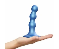 Mėlyna Strap-On-Me - Dildo Plug Balls Metallic Mėlyna S