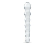 Glas No. 19 Intimate Glass Massage Wand - Dual-Ended, Beaded, Clear