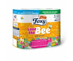 "Foxy Love The Bee" tualetinis popierius 3 Ply 4 ritinėliai