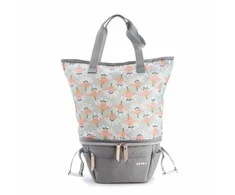 Beaba vežimėlio krepšys-mamos rankinė 2in1, POP UP TROLLER BAG BIARRITZ HEATHER, pilka