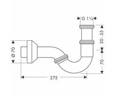Hansgrohe bidē sifons, 1¼ x 32 mm, hromēts misiņš