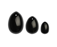 La Gemmes - Yoni Egg Set Juodas Obsidian (L-M-S)
