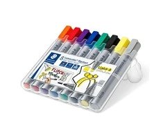 Staedtler Lumocolor Flipchart žymeklis 356/356B, dėklas 8 vnt., daugkartinio pildymo, saugus sausai, plaunamas, užblokuotas galiukas, - 1 vnt. (356 SWP8)