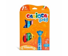 Flomasteriai mažyliams Carioca Baby Teddy Markers 1+ 12 spalvų