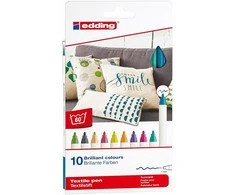 Edding Edingas – 10 veltinio tekstilės spalvų linksmybių (706830)