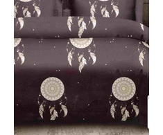 Deluxe medvilnės patalynės komplektas JUODOJI SAPNŲ GAUDYKLĖ, 4 dalių, 200x220 cm