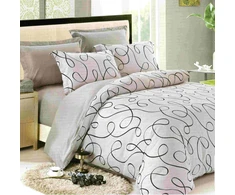 Deluxe medvilnės patalynės komplektas PILKOJI GIJA, 4 dalių, 200x220 cm