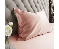 Patalynės komplektas Pink Šilkinis pagalvės užvalkalas MULBERRY LIGHT Rožinis, 22 momas (M/M), 50x70 cm