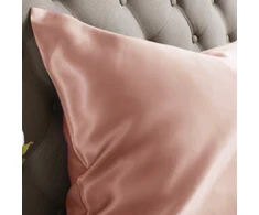 Patalynės komplektas Pink Šilkinis pagalvės užvalkalas MULBERRY LIGHT Rožinis, 22 momas (M/M), 50x70 cm