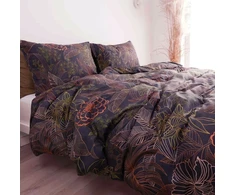 Saules Patalyne PREMIUM mako satino patalynė AUKSO RAŠTAI NAKTYJE (violetinė), 3 dalių, 200x220 cm