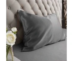 Patalynės komplektas Šilkinis pagalvės užvalkalas MULBERRY DARK Pilkas, 22 momas (M/M), 50x70 cm