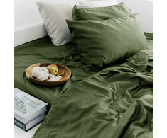 Saules Patalyne Bambuko patalynės komplektas DARK OLIVE, 200x220 cm