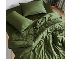 Saules Patalyne Bambuko patalynės komplektas DARK OLIVE, 140x200 cm