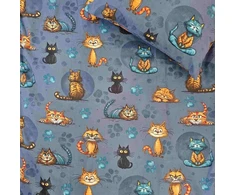 Saules Patalyne Medvilninė patalynė vaikams KATINO DIENA, 100x135 cm