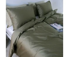 Saules Patalyne PREMIUM satino patalynės komplektas MOSS (žalia), 3 dalių, 200x220 cm
