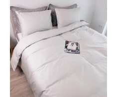 Saules Patalyne PREMIUM satino patalynės komplektas PLATINUM (šviesi sidabro), 2 dalių, 140x200 cm