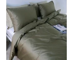 Saules Patalyne PREMIUM satino patalynės komplektas MOSS (žalia), 2 dalių, 140x200 cm
