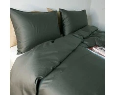 Saules Patalyne PREMIUM satino patalynės komplektas STONE (pilkai žalia), 3 dalių, 200x220 cm