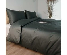 Saules Patalyne PREMIUM satino patalynės komplektas STONE (pilkai žalia), 3 dalių, 200x220 cm