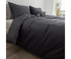 Saules Patalyne Satino patalynės komplektas ANTHRACITE, 2 dalių, 140x200 cm