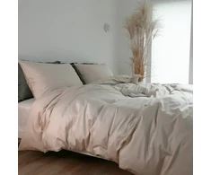 Saules Patalyne Satino patalynės komplektas BEIGE, 2 dalių, 140x200 cm
