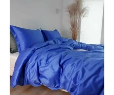 Saules Patalyne Satino patalynės komplektas MĖLYNAS DANGUS, 3 dalių, 200x220 cm