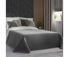 Velveto lovatiesė VELVI ANTHRACITE, 220x240 cm (tamsiai pilka)
