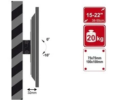 4World LCD/PDP sieninis laikiklis 15-22"