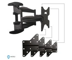 4WORLD 10094 4World sieninis laikiklis, skirtas LCD 32-50 VESA 400 pakreipimo / pasukimo apkrova 50 kg BLK