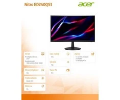 Monitorius Acer ED240QS3 - 180Hz | Full HD | 23.6'' | VA | 1ms