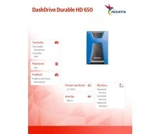 Kietasis išorinis diskas Adata HD650 2TB 2.5", USB 3.1 (suderinama su USB 2.0), Mėlynas