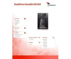 Kietasis diskas ADATA HD650 2TB USB3.0 Juodas ext. 2.5in