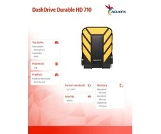 Išorinis diskas Adata HD710 Pro Išorinis kietasis diskas USB 3.1 2TB Geltonas