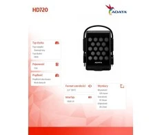 Išorinis kietasis diskas Adata HD720 1TB USB3 Juodas, IP68